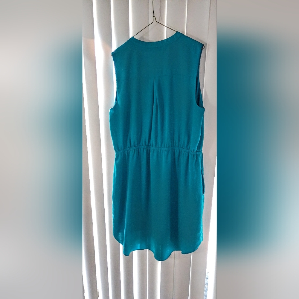 APT. 9 Womens Blue Sleeveless Pockets Drawstring Zip Pullover Sheath Dress XL - Picture 5 of 11